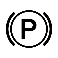 Hand Brake Sign. Parking Brake Sign. Vector Illustration. 