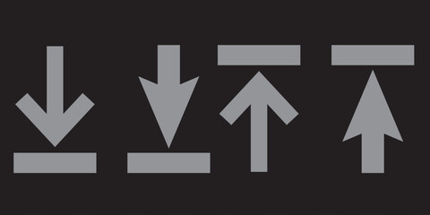 Download and upload icon buttons set. Download and upload icon. Files download and upload icons symbol in line and flat style on white background. Vector illustration