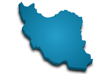 3d Map of Iran country with color. middle East, ir, Iran country map