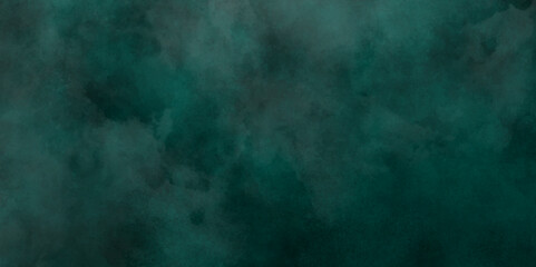 Green background with elegant vintage texture. Smoke in the dark. Abstract watercolor background with splashes. abstract cloud and vapor texture background. Teal color powder explosion .