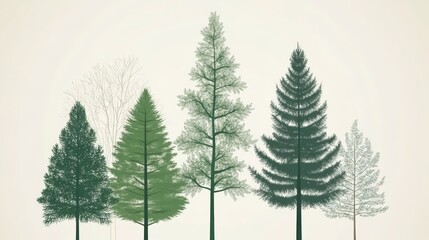 Fototapeta premium Diverse trees in a natural landscape