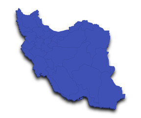 3d Map of Iran country with color. middle East, ir, Iran country map