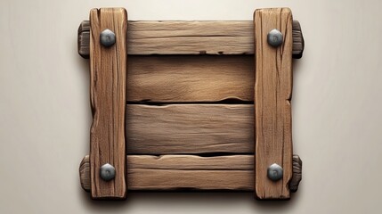 Naklejka premium Wooden frame with rustic design