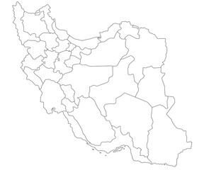 Fototapeta premium High detailed illustration map - outline Iran country Map