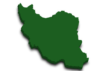 3d Map of Iran country with color. middle East, ir, Iran country map