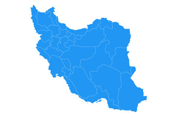 Obraz premium Iran administrative map. provinces map of Iran, blank Map, empty map of Iran country