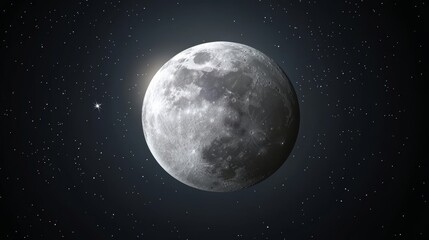 A stunning view of the moon in a starry sky