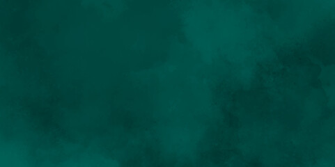 Green background with elegant vintage texture. Smoke in the dark. Abstract watercolor background with splashes. abstract cloud and vapor texture background. Teal color powder explosion .