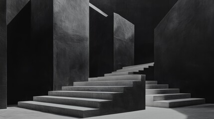 Fototapeta premium Abstract stairs in a minimalistic space