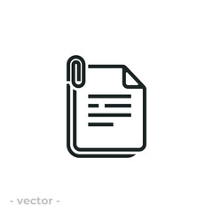File attachment icon isolated on white background. Vector illustrations are made with vector-based software, not AI generated results.