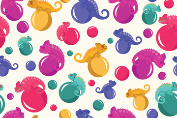 chameleon seamless pattern © B_1_3