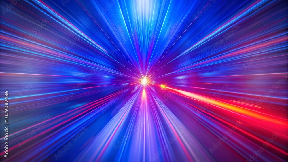 Poster vibrant abstract backdrop featuring light trails that represent speed and movement in soothing blue 