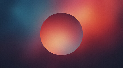 Red and blue grainy abstract background with a sphere