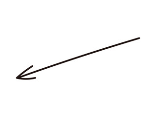 手書きの矢印_細い線