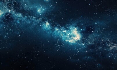 Fototapeta premium Milky way galaxy in a stunning night sky, cosmic beauty 4K hyperrealistic photo.