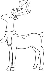 Isolated christmas deer outline vector.
Elegant Christmas deer outline vector illustration.
Christmas deer wearing scarf outline SVG.