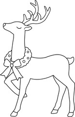 Isolated christmas deer outline vector.
Elegant Christmas deer outline vector.
Deer wearing Christmas wreath outline SVG.