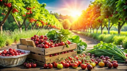 Organic Cherry Harvest and Vegetable Cultivation for Eco-Friendly Gardening Business