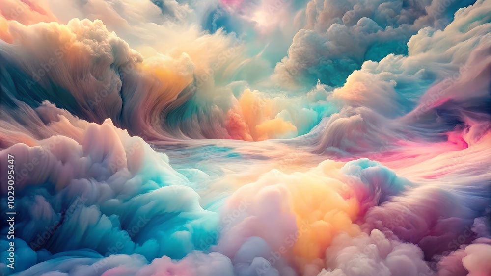 Aufkleber dreamlike ethereal abstract background featuring softly transitioning shapes in a calming color pale