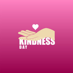 World Kindness Day, illustration of a hand with a love icon on it