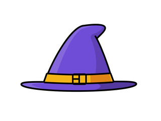 The Purple Witch hat. Isolated Vector Illustration