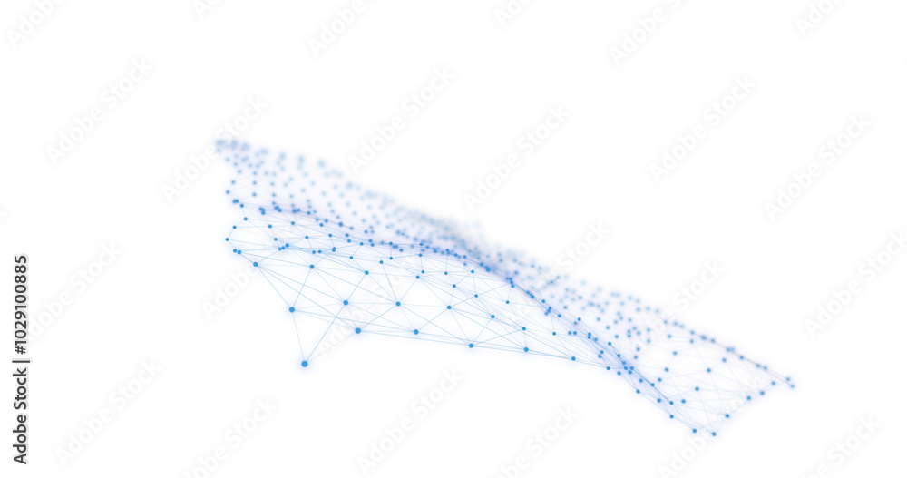 Poster computer graphic image of atomic structure on white background