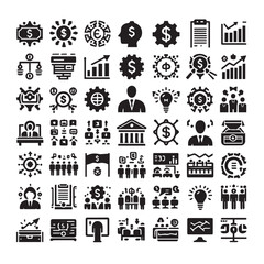 comprehensive set of business and finance icons