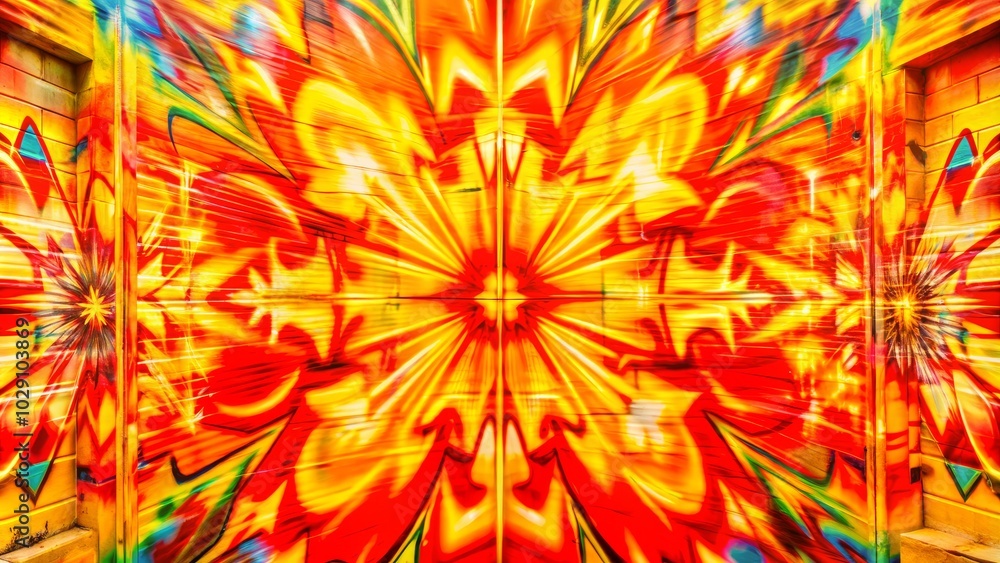 Poster abstract graffiti wall background created using generative ai for a unique pop art aesthetic.