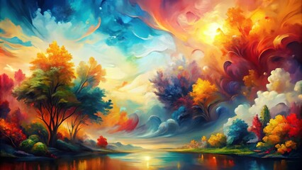 Abstract background featuring a hand-drawn aesthetic in an oil painting style.
