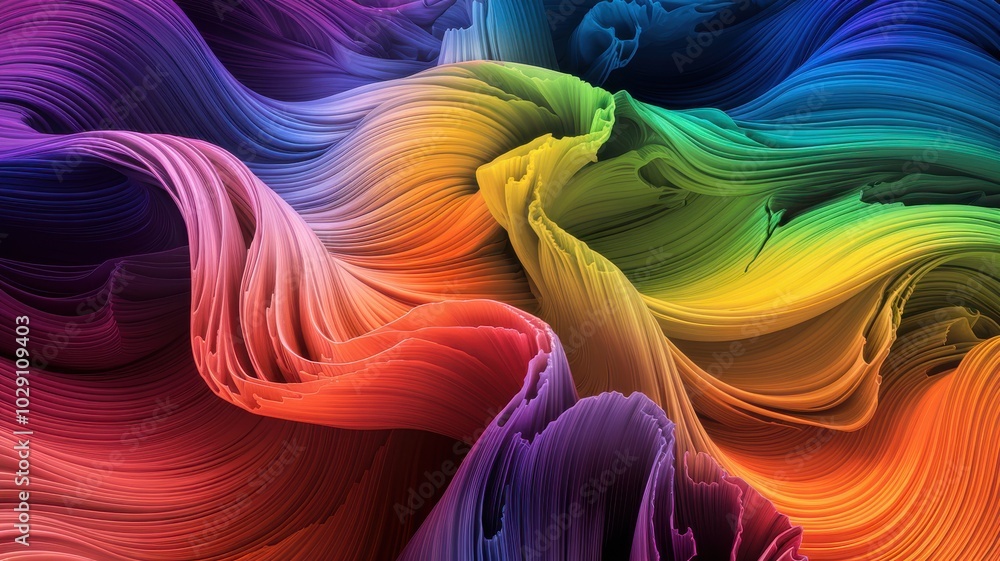 Poster colorful abstract background with flowing vibrant waves and patterns.