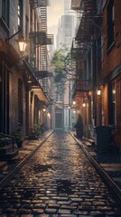 Flapper style metropolitan lane, 4K hyperrealistic photo