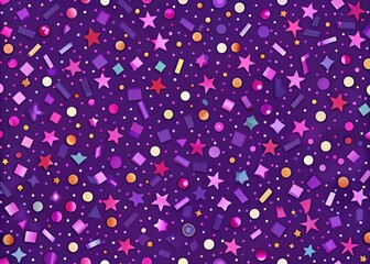 Purple Confetti Pattern for Birthday Party Invitations and Decor