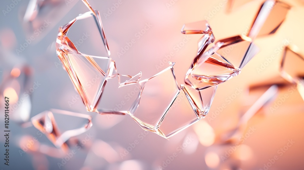 Poster shattered bottle in ethereal light - captivating reflection of jagged shards creating dangerous beau