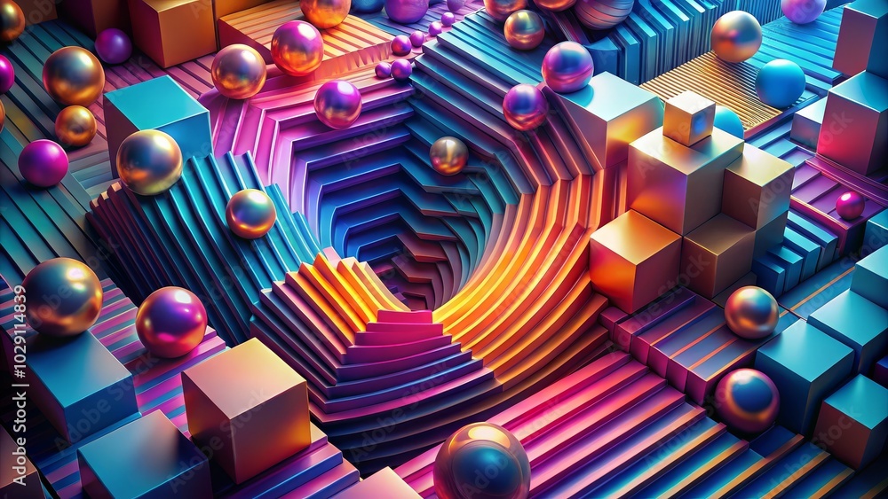 Aufkleber cutting-edge three-dimensional abstract background with a modern touch.