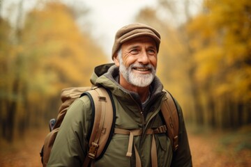 Portrait of a active seniors on country walk
