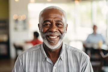 Obraz premium Portrait of a elderly African American man smiling in nursing home