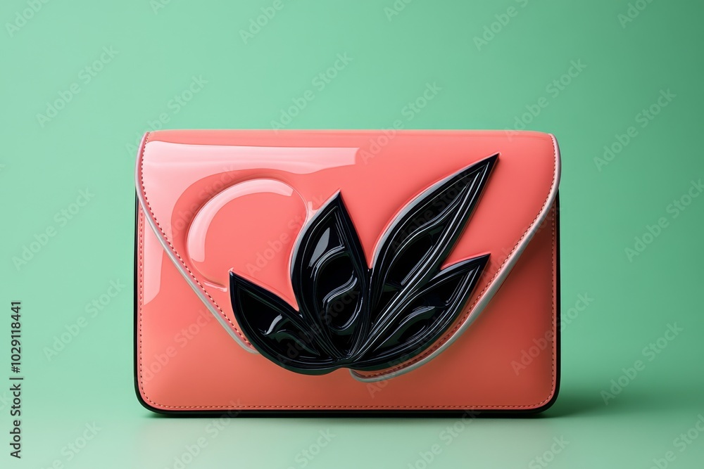 Aufkleber Minimalist design of a clutch bag, with a simple geometric shape and a soft pastel color palette, emphasizing elegance in simplicity