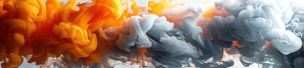 Close-Up Detail of Colored and White Smoke Swirling in the Background