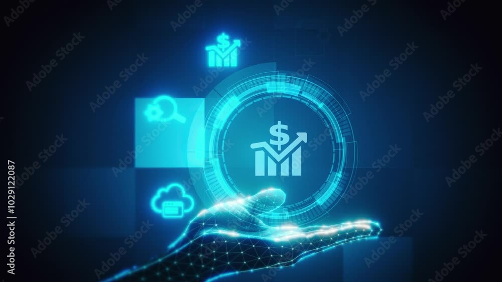 Poster technology and business loopable background