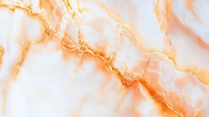 Fototapeta premium Marble with a soft off-white color and golden orange accents.
