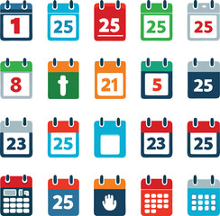 A set of different type of calendar icon vector illustration