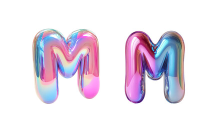Colorful 3D Letter M for Creative Designs
