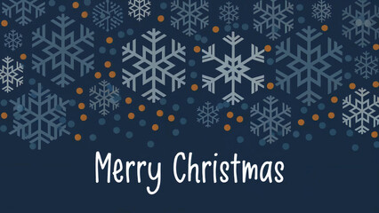 Fototapeta premium A festive design with a deep blue background. On this background, there are intricate snowflake patterns in varying shades of blue and white.