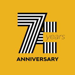 74 years retro anniversary vector template template design illustration