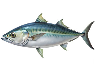 Fototapeta premium Kingfish (King Mackerel) (fish) swimming, isolated on a transparent background