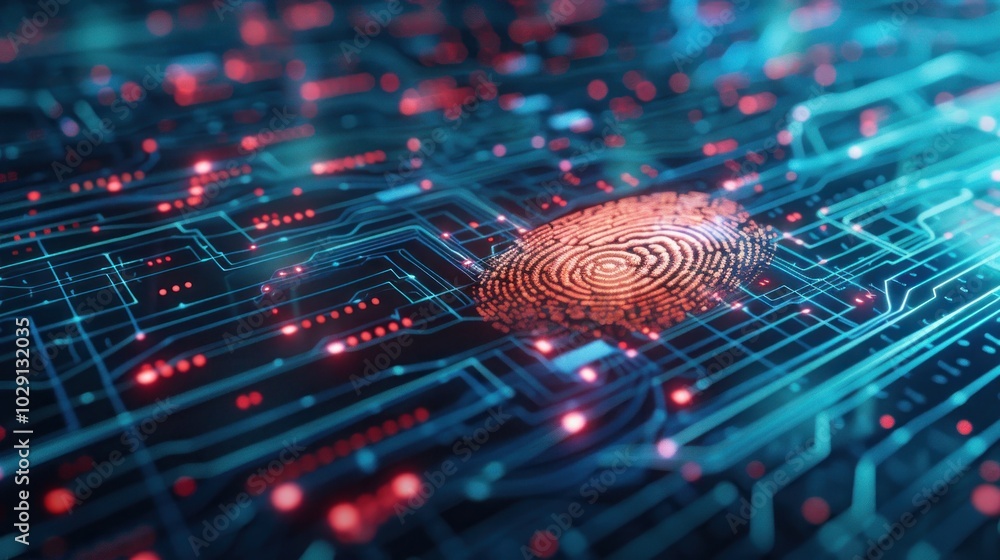 Poster biometric fingerprint scanning technology used for identity verification access control and preventi