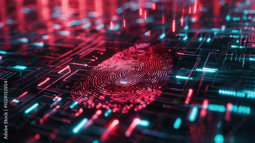 Poster biometric fingerprint scanning technology used for identity verification access control and preventi