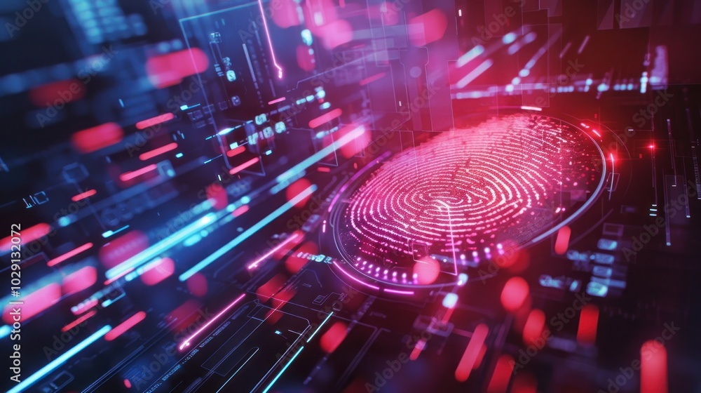 Poster biometric fingerprint scanning technology used for identity verification access control and preventi