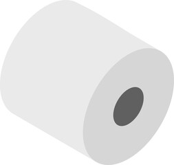 Toilet paper roll or tube icon design, template for wc. Bathroom hygiene icons, kitchen cleaning towel. Blank soft scroll product.
