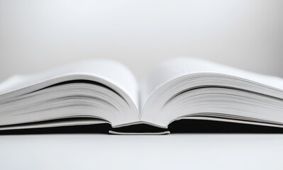 Fototapeta premium An open book with blank pages, symbolizing potential and creativity.